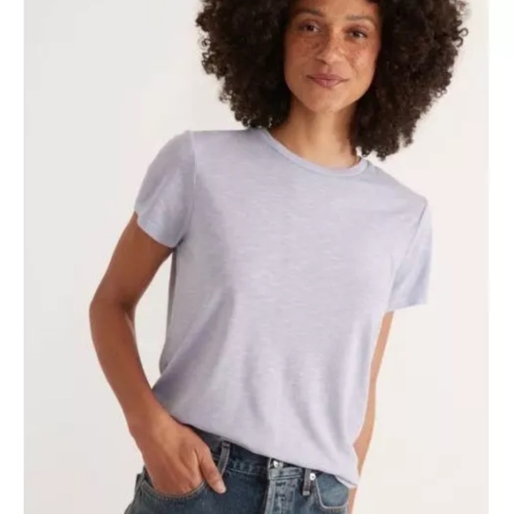Marine Layer Light Gray/lavender Short Sleeve Tee